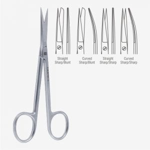 Jameson scissors, 5 1/2'', curved Superior-Cut blades, micro serrated lower  blade, sharp tips, black ring handle