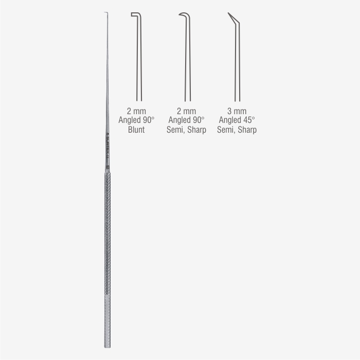 SURTEX® Rhoton Micro Hook - Angled Tip - Stainless Steel